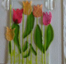 Tulpen op glas